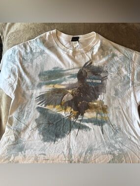 Harley-Davidson White Tee with Black and Orange Logo